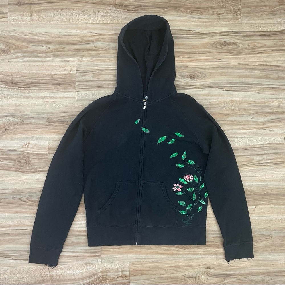 Adio Footwear Vintage Floral Black Hoodie